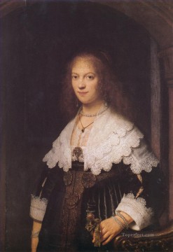  Rembrandt Canvas - Maria Trip portrait Rembrandt